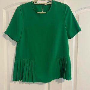 Green Zara pleated top